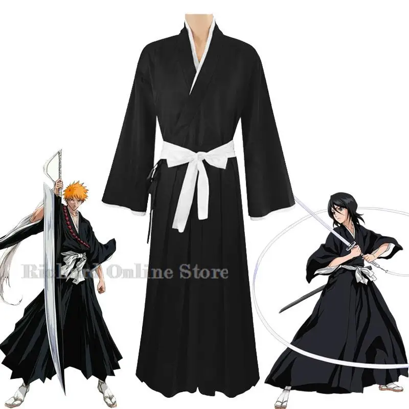 

Anime Cosplay Full Outfit Costumes Bleach Rukia Kurosaki Ichigo Die Pa Soul Society Shinigami Kimono Thousand-Year Blood War