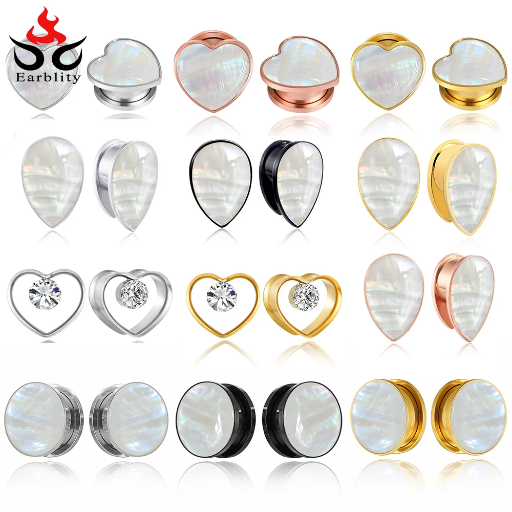 Earblity 2PCS Hot Natural Conch Crystals Ear Plugs Gauges Hypoallergenic Stainless Stee Ear Tunnels Piercing Body Jewelry
Earblity 2PCS Hot Natural Conch Crystals Ear Plugs Gauges Hypoallergenic Stainless Stee Ear Tunnels Piercing Body Jewelry