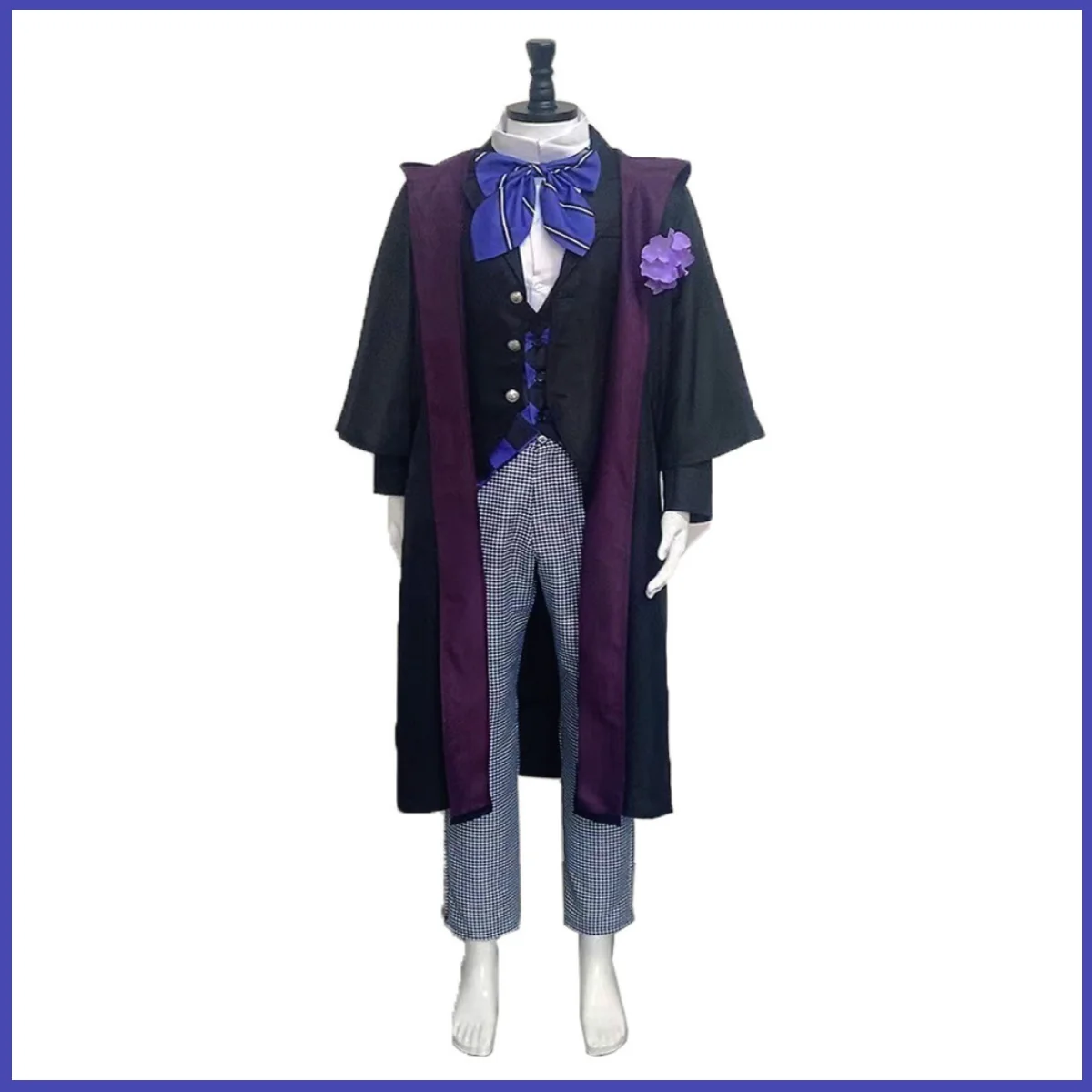 

2024 New Black Butler Cos Public School Series Kuroshitsuji School Uniforms P4 Gregory Violet Cosplay Costume Man Carnival Suit