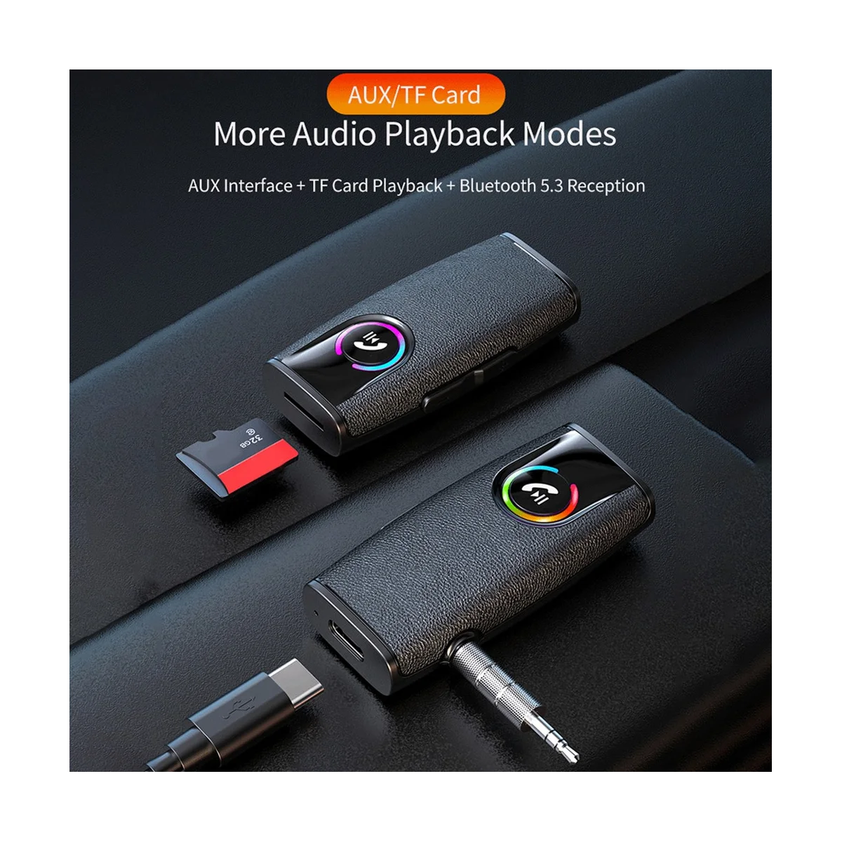 Bluetooth Audio Receiver BT5.3 Audio Music AUX Adapter for 3.5mm Jack Earphone Car Speaker Handsfree Support TF Card
Bluetooth Audio Receiver BT5.3 Audio Music AUX Adapter for 3.5mm Jack Earphone Car Speaker Handsfree Support TF Card