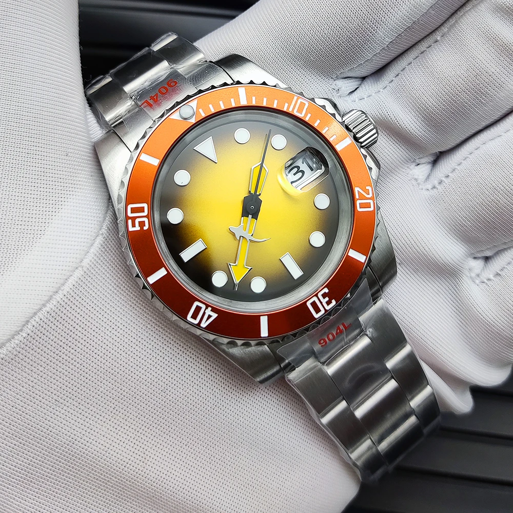 40mm Gradient Yellow Dial Luminous Automatic Men's Watch Sapphire Glass Luminous Japanese NH35 Movement Mechanical Watch Men's
40mm Gradient Yellow Dial Luminous Automatic Men's Watch Sapphire Glass Luminous Japanese NH35 Movement Mechanical Watch Men's