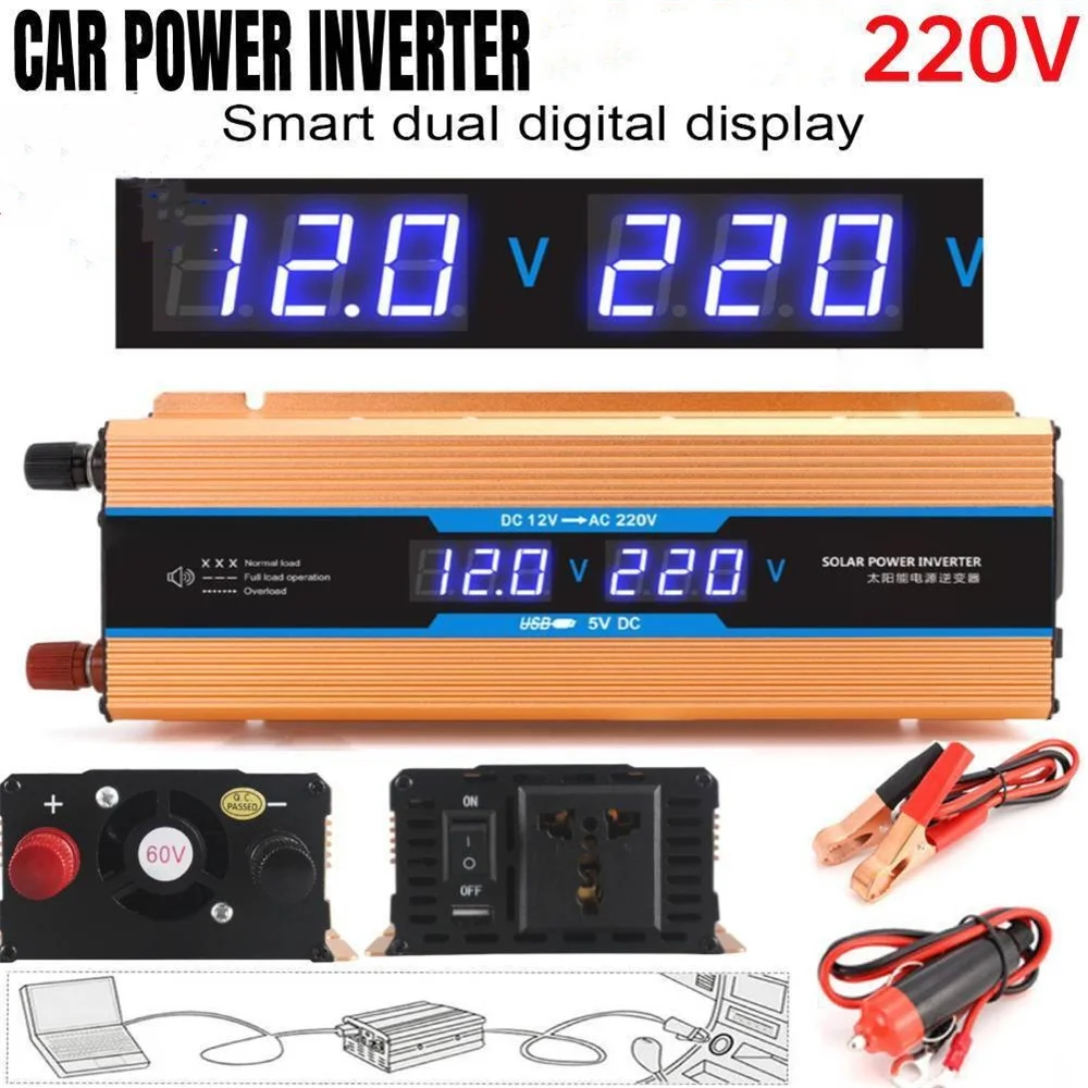 12/24V Car Solar Inverter Converter 12 To 220V Current Transformer Inversor Inverter Converter Solar To Voltage Inverter G0C6
12/24V Car Solar Inverter Converter 12 To 220V Current Transformer Inversor Inverter Converter Solar To Voltage Inverter G0C6