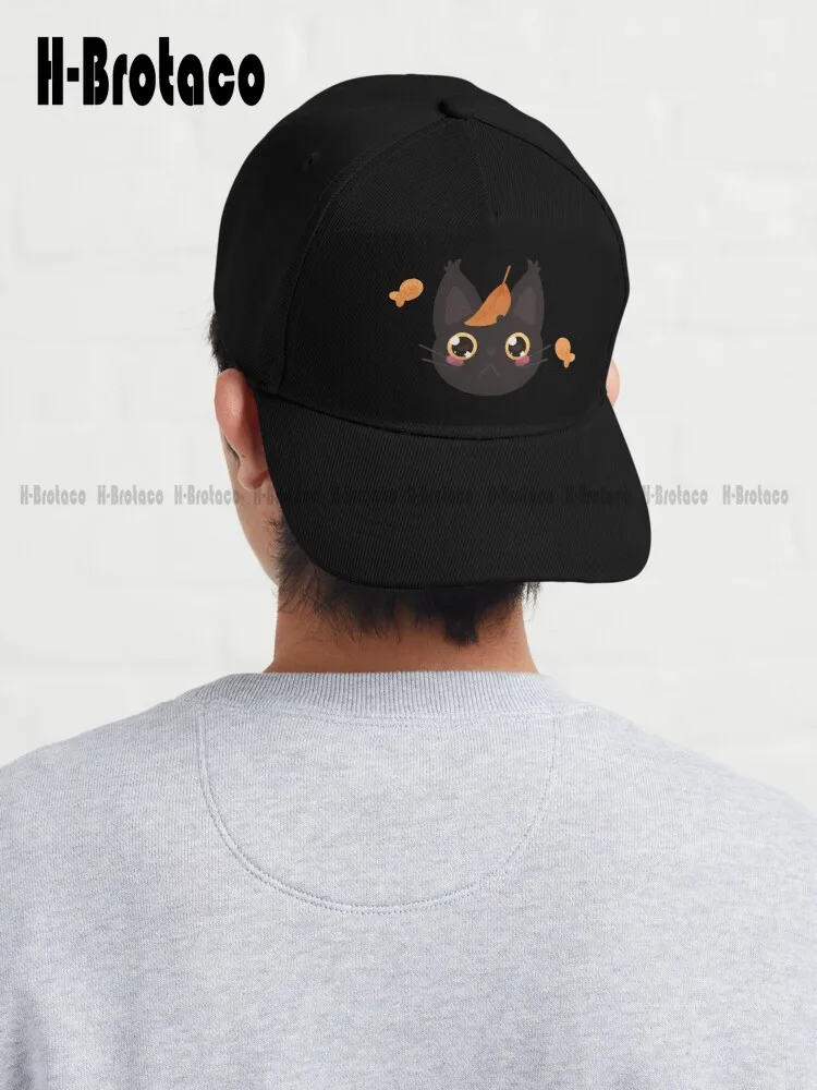 

Sparkly Eyed Black Cat In Fall Baseball Cap Hats For Men Baseball Cap Hunting Camping Hiking Fishing Caps Custom Gift Denim Caps
