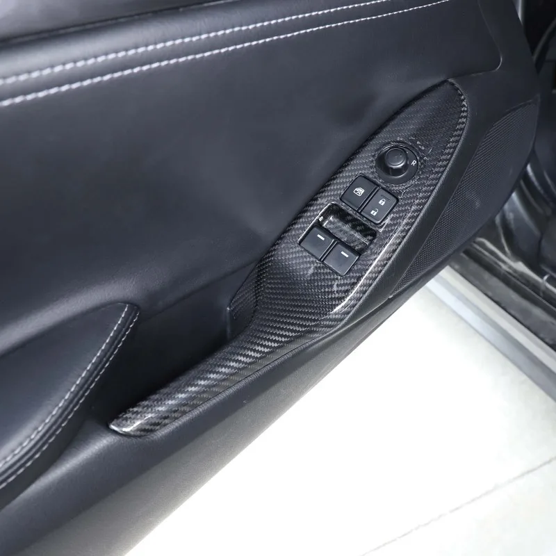 

Для Mazda MX-5 2016-2023 Настоящее углеродное волокно Автомобильная стеклянная Кнопка подъема крышка рамы отделка стикер автомобильные аксессуары