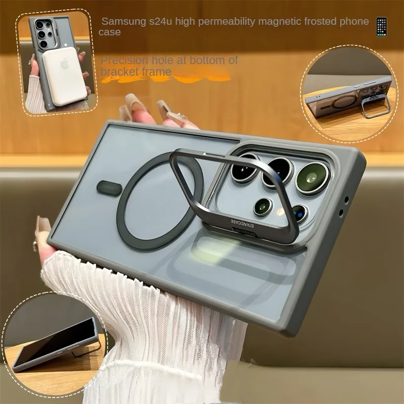 Magnetic Lens Protection Stand Phone Case For Samsung S24 S22 Ultra Plus S23 Fe Clear Magsafe Wireless Charge Hard Back Cover
Magnetic Lens Protection Stand Phone Case For Samsung S24 S22 Ultra Plus S23 Fe Clear Magsafe Wireless Charge Hard Back Cover
