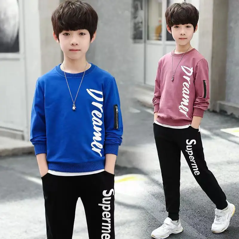 Cotton Boys' Sports Suit 2023 New Boys' Loose Hoodie T-Shirt Children's Long Sleeved Trousers Top Pants Two-Piece Set
Cotton Boys' Sports Suit 2023 New Boys' Loose Hoodie T-Shirt Children's Long Sleeved Trousers Top Pants Two-Piece Set