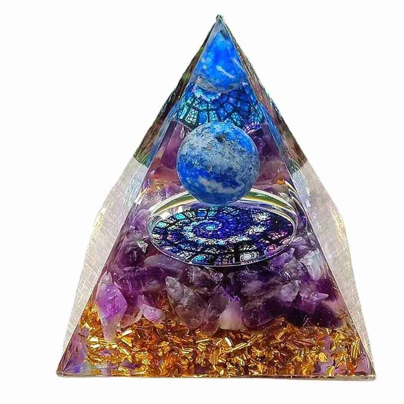 

Natural Lapis Lazuli Orgone Energy Reiki Orgonite Pyramid Crystals Generator Healing Chakra Meditation Ornaments Crafts