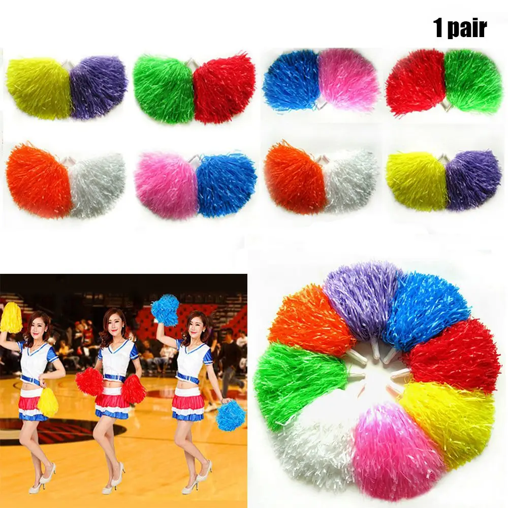 

1pair Concert Double hole handle Fancy Club Sport Supplies Cheerleading Cheering Ball Cheerleader pompoms Dance Party Decorator