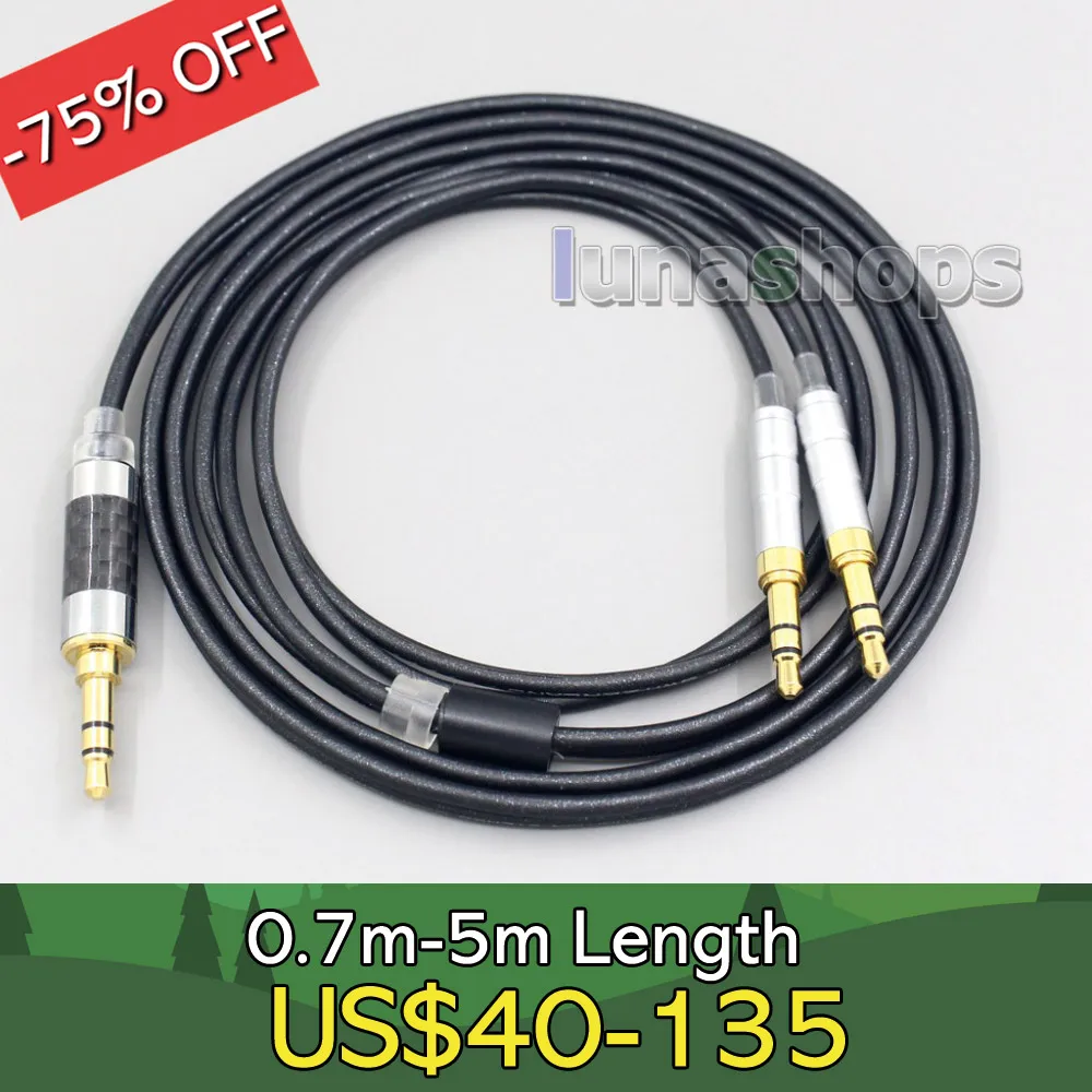 

2.5mm 3.5mm 4.4mm XLR Black 99% Pure PCOCC Earphone Cable For TAGO T3-01 T3-02 studio Klipsch HP-3 Heritage 3.5mm Pin LN007134