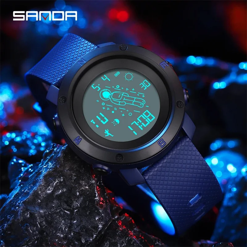 

SANDA 2128 2023 New Design Fashion Digital Watches Luxury Men's And Women's Student Watch Electronic Male Clock Reloj Hombre