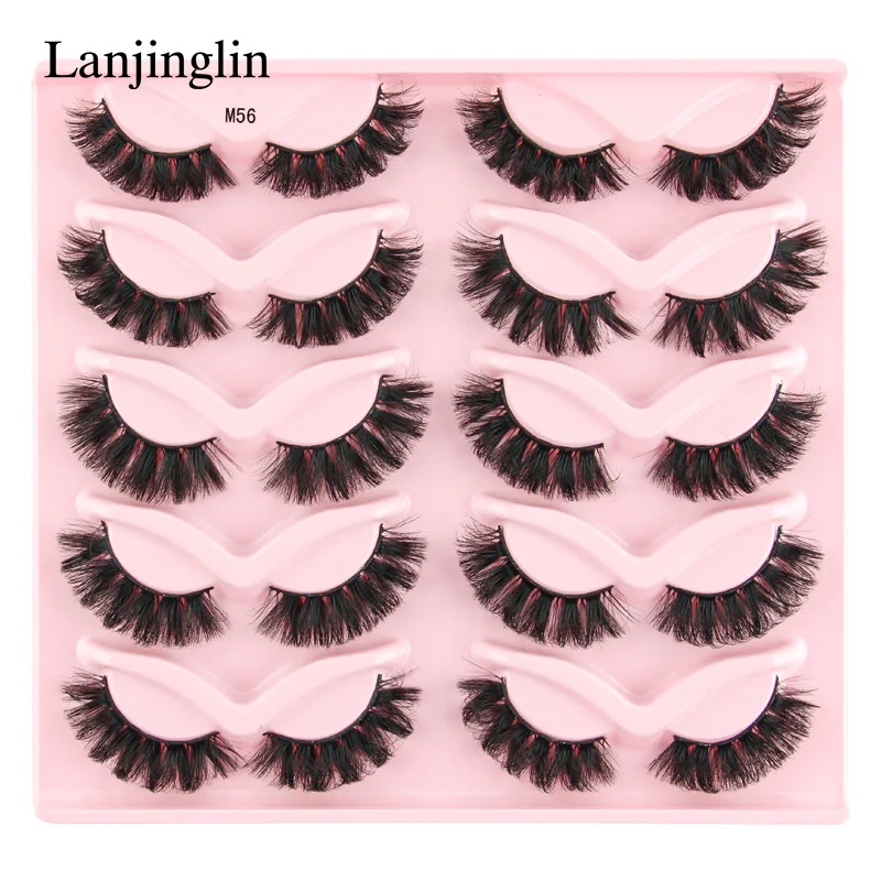 Lanjinglin 3/5/10 Pairs Cat Eye Lashes Soft Natural Look False Eyelashes Mink Eyelashes Hot Selling 3D Curly Eyelashes Makeup 22 S1a1bc3bb93194844a869798e9e9b556fH