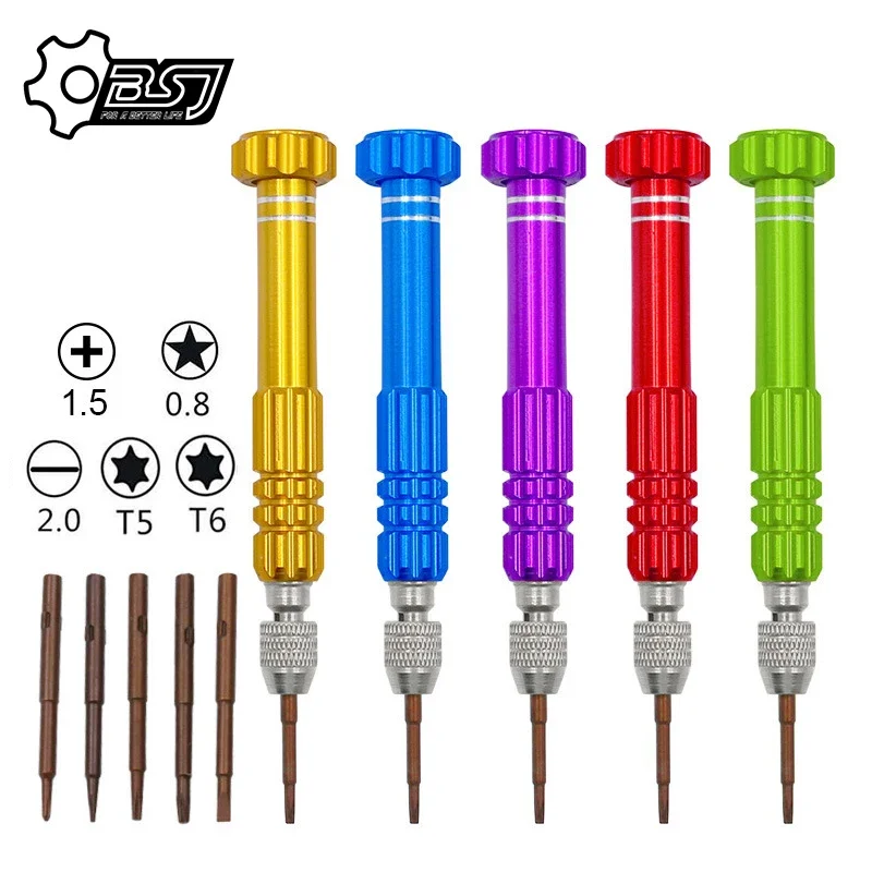 5 in 1 Magnetic Screwdriver Torx Flat Cross Star Head 1.5/0.8/2.0/T5/T6 for Cell Mobile Watch Phone Repairing Kit Manual Tools
5 in 1 Magnetic Screwdriver Torx Flat Cross Star Head 1.5/0.8/2.0/T5/T6 for Cell Mobile Watch Phone Repairing Kit Manual Tools