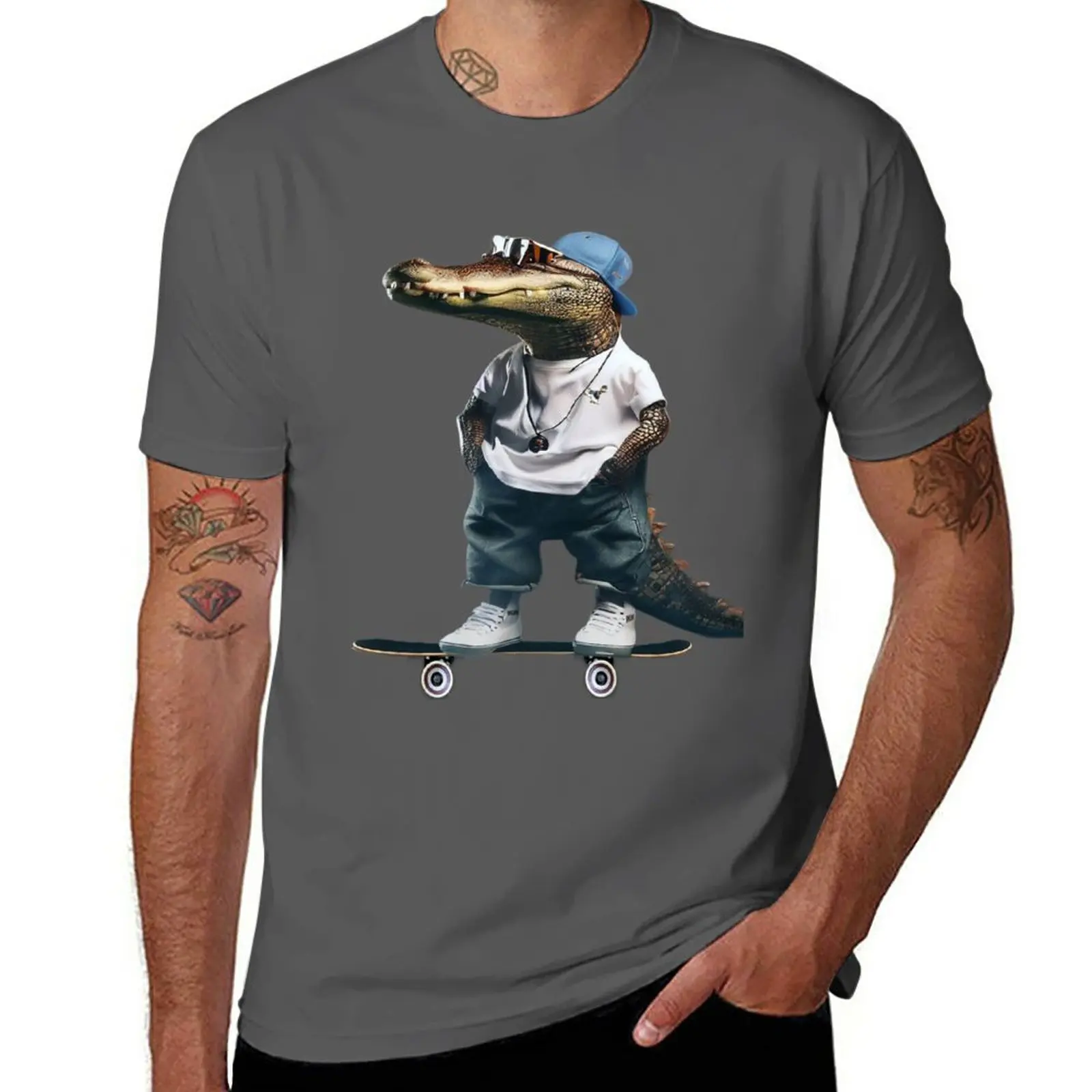 Новинка, футболка с рисунком крокодила на шпильке, блузка с коротким рукавом, яркие белые футболки, мужские простые футболки
Новинка, футболка с рисунком крокодила на шпильке, блузка с коротким рукавом, яркие белые футболки, мужские простые футболки