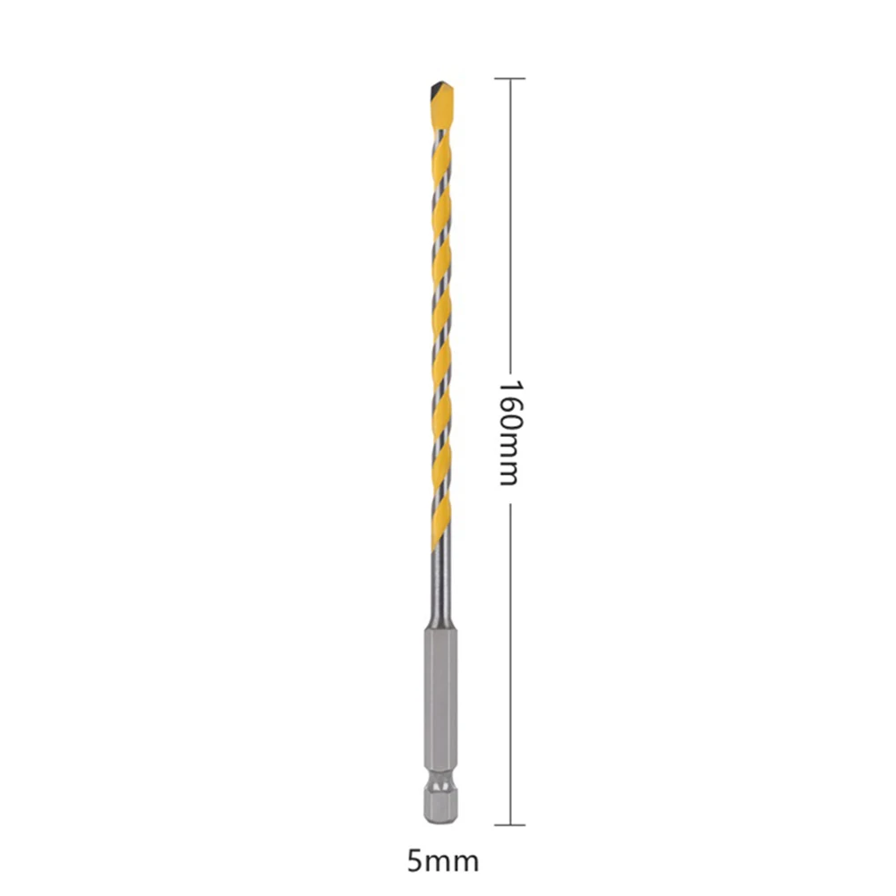 

1pc Drill Bit 5/6/8/10/12mm Tungsten Carbide For Masonary Concrete Brick Stone 160mm Hex Shank Ceramic Granite Tiles Stone Wood