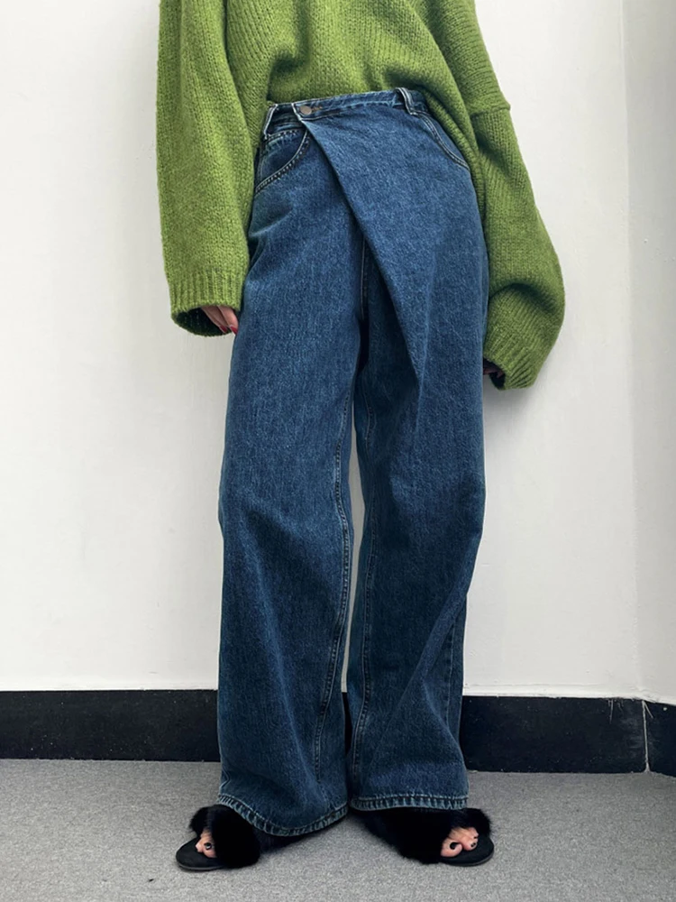 Women Chic Baggy Jeans Irregular High Waist Denim Pants Wide Leg Straight Vintage Aesthetic Trousers with Pockets Streetwear
Women Chic Baggy Jeans Irregular High Waist Denim Pants Wide Leg Straight Vintage Aesthetic Trousers with Pockets Streetwear