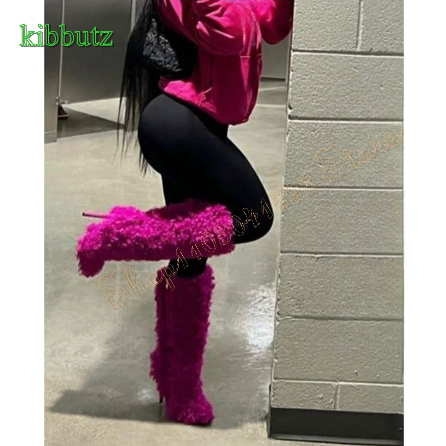 Pink Lambswool High Heel Boots,Pointed Toe Stiletto Knee High Boots Women's Winter Warm Party Boots 2024 New Zapatos Para Mujere
Pink Lambswool High Heel Boots,Pointed Toe Stiletto Knee High Boots Women's Winter Warm Party Boots 2024 New Zapatos Para Mujere