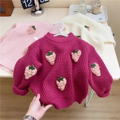

Свитер для новорожденных девочек зимний с цветами одежда 2023 осенняя одежда для новорожденных пуловер вязаные детские свитера