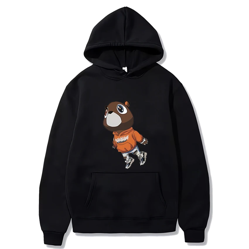 

Kanye West Graduation Bear Hoodie 2024 Fashion Men Women ' s clothing vintage Pullover Tops Fleece Unisex Long sleeve hoodies