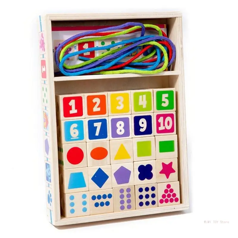 Lacing Beads Toddler Wooden Stringing Beads Montessori Educational Threading Toy
Lacing Beads Toddler Wooden Stringing Beads Montessori Educational Threading Toy