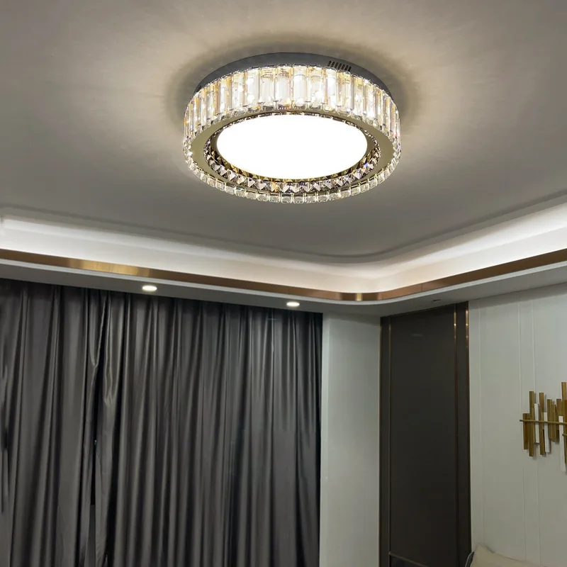 

Modern Led Ceiling Lights Dimmable Crystal Ceiling Lamp For Bedroom Living Room Kitchen Round Dining Room Lamp Decor luminaria