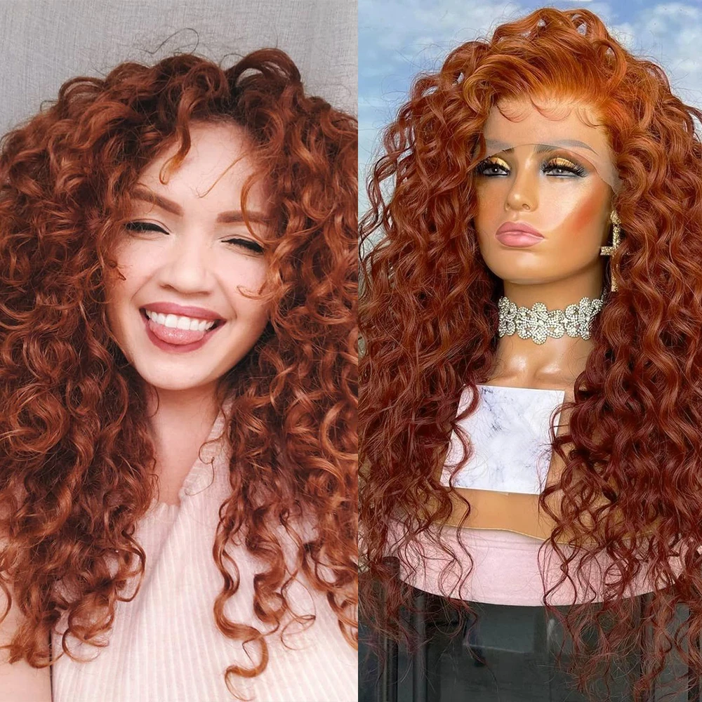 RONGDUOYI Loose Curl Orange Brown Synthetic Lace Front Wigs Free Part Natural Glueless Long Wave Wig for Black Women Cosplay Use
RONGDUOYI Loose Curl Orange Brown Synthetic Lace Front Wigs Free Part Natural Glueless Long Wave Wig for Black Women Cosplay Use