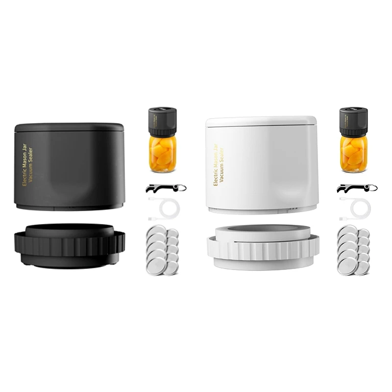 

Electric Mason Jar Vacuum Sealer Jar Vacuum Sealer For Canning Jars+Two Types Mason Lids For Food Storage Fermentation