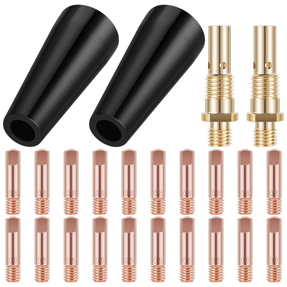 24Pcs MIG Welding Kit Flux Core Gasless Nozzle 0.8/0.9mm Brass Welding Tips MIG Welder Welding Torch Consumables
24Pcs MIG Welding Kit Flux Core Gasless Nozzle 0.8/0.9mm Brass Welding Tips MIG Welder Welding Torch Consumables