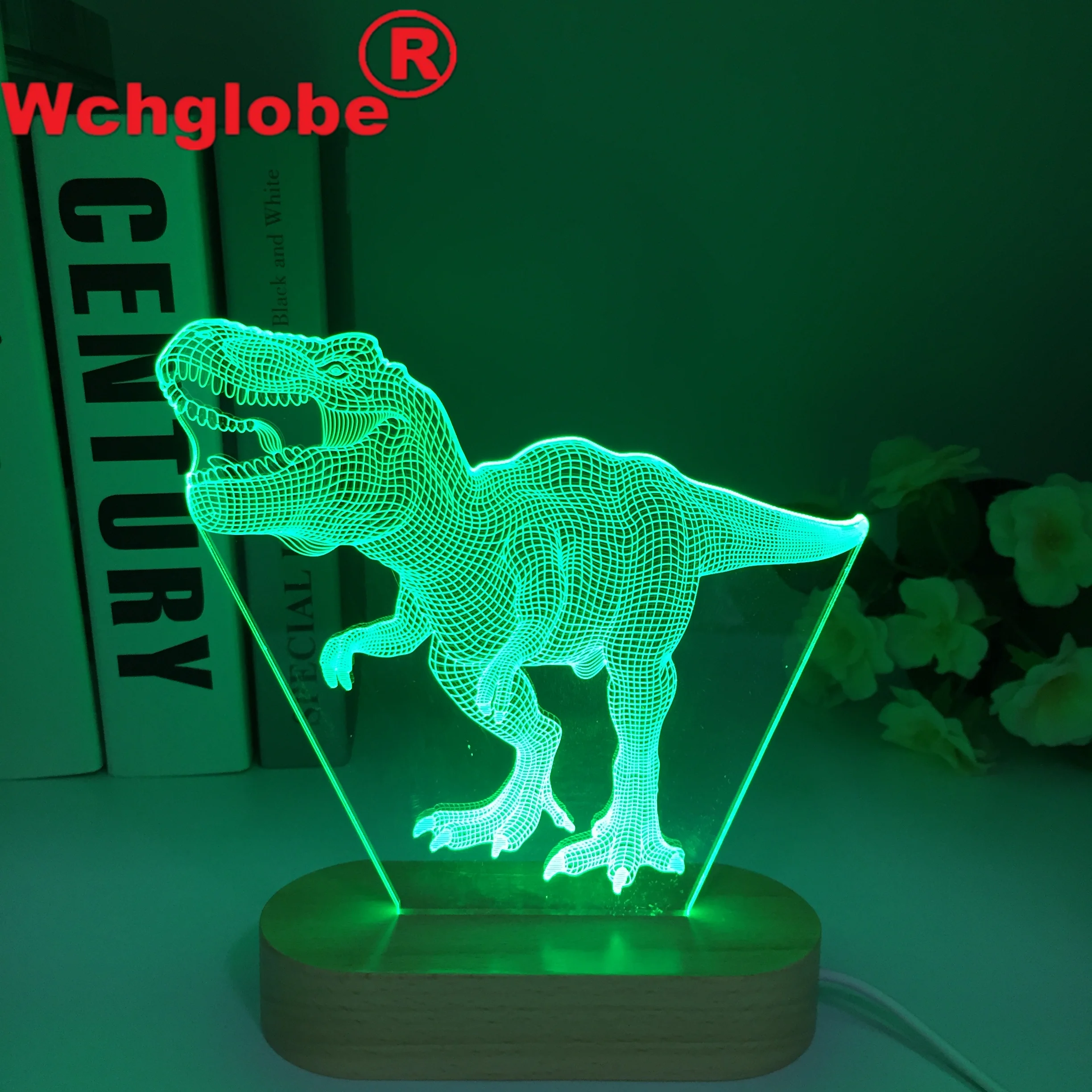 

Новейший светодиодный 3D ночник T-Rex, лампа, 16 цветов, деревясветильник лампа с дистанционным управлением, детские игрушки, подарок для детей