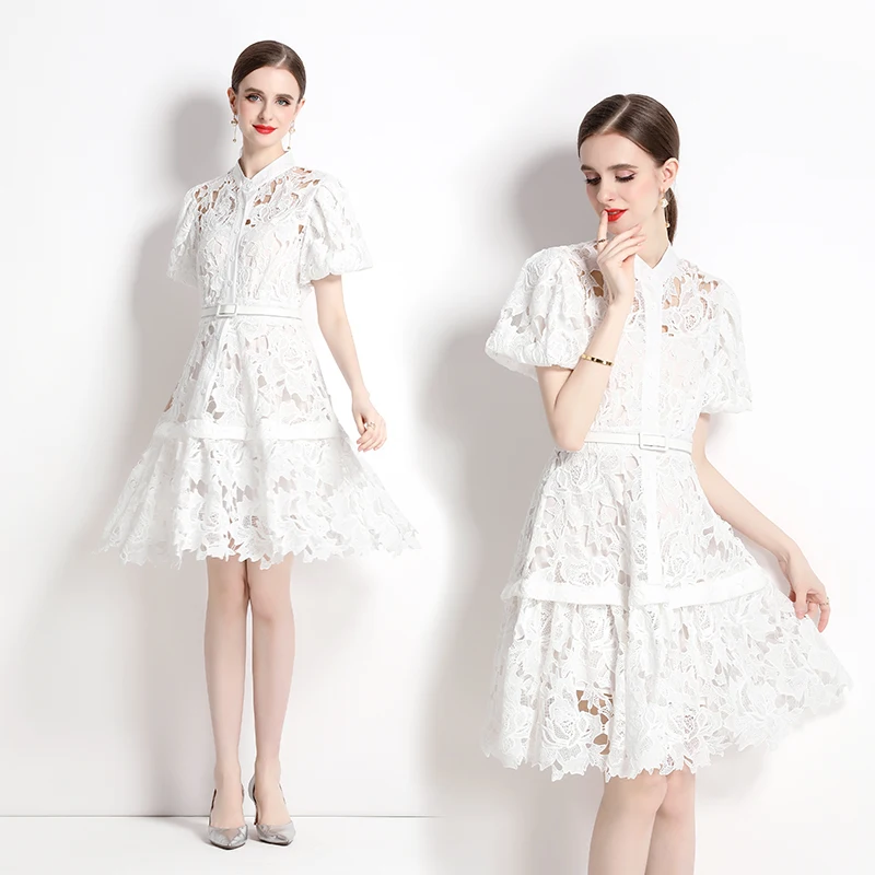 Original Design White Hollow Out Lace Dress Lady Summer luxury Elegant Short Sleeve Party Official Dress 2023 New
Original Design White Hollow Out Lace Dress Lady Summer luxury Elegant Short Sleeve Party Official Dress 2023 New