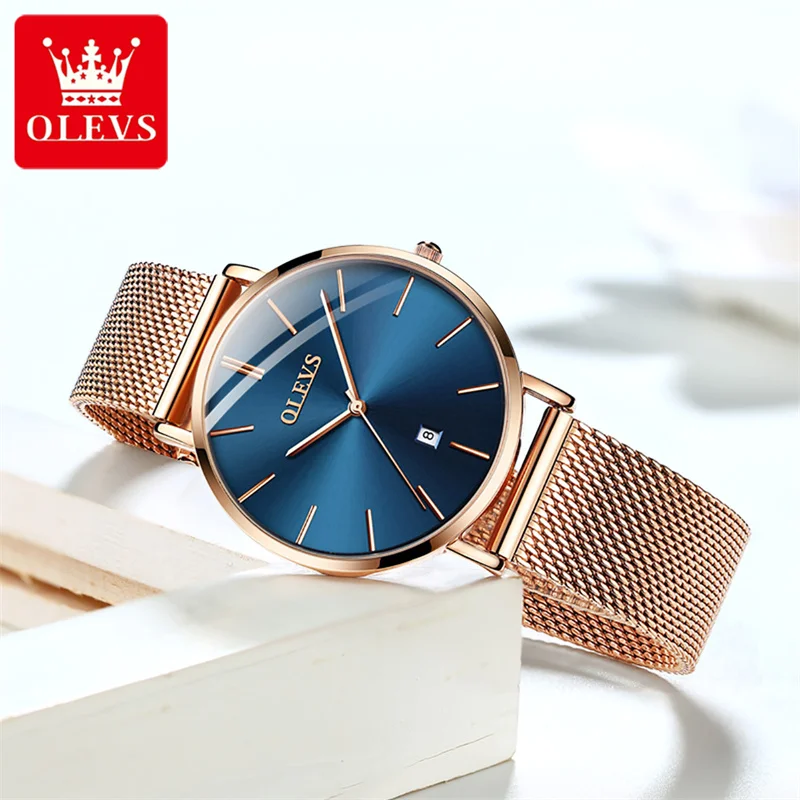 OLEVS Fashion Simple Quartz Watches Ladies Rose Gold Mesh Stainless Steel Band Ultra-Thin Wrist Watch Women Clock Relogio
OLEVS Fashion Simple Quartz Watches Ladies Rose Gold Mesh Stainless Steel Band Ultra-Thin Wrist Watch Women Clock Relogio