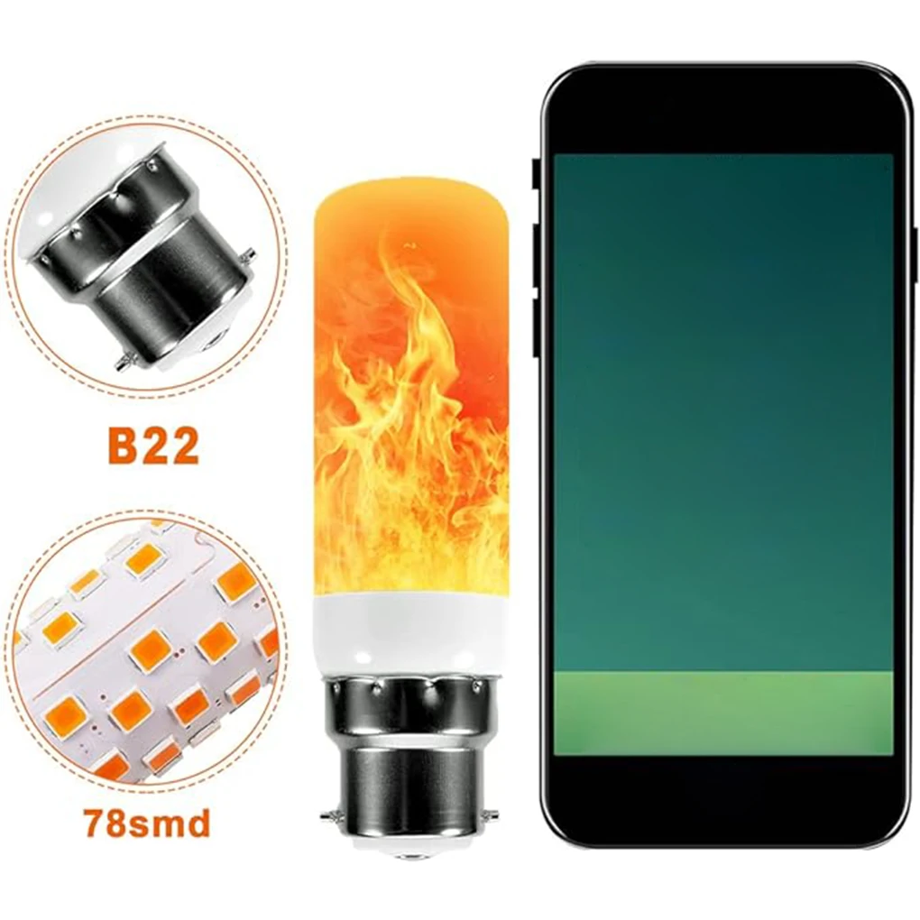 

B22 LED Simulated Flame Bulbs 5W AC85-265V Home Electronic Accessories Lamp Flame light Effect Bulbs Lampada