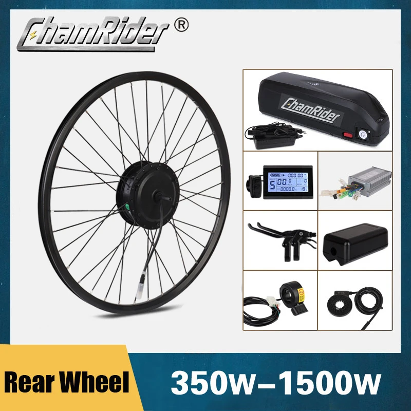 

ChamRider Wheel Hub Motor KIt For Electric Bike E-Bike Conversion Hailong Battery 350W 500W 1000W 48V 20AH 25AH MXUS 40A BMS