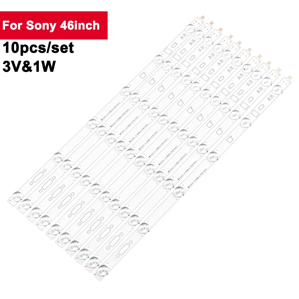 

10Pcs/Set 3V 1W 46inch LED TV Backlight For Sony 46R452A 46INCH NDSOEM A TYPE REV0.1 Backlight TV Bar KLV-46R452A KLV-48W600