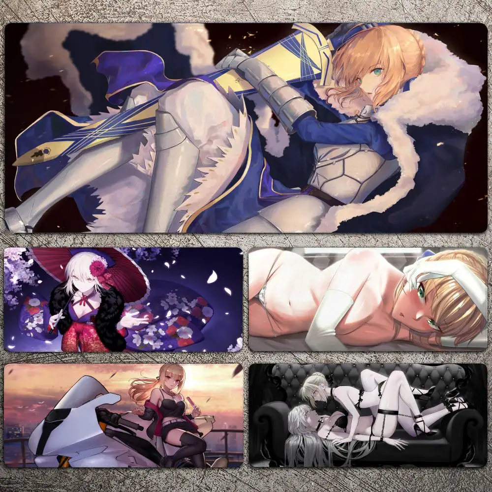 

Anime Girl Saber Fate Stay Night Mousepad Large Gaming Mouse Pad LockEdge Thickened Computer Keyboard Table Desk Mat