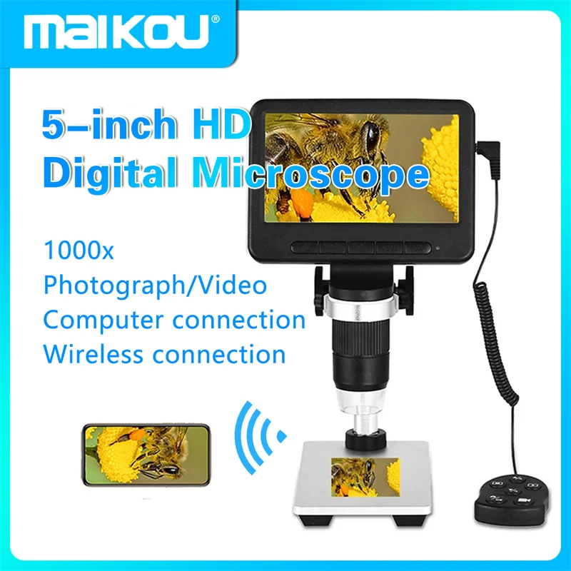 Микроскоп MS2 1000X с Wi-Fi, USB, HD видео, цифровой микроскоп для ремонта, электронное увеличительное стекло с 5-дюймовым экраном
Микроскоп MS2 1000X с Wi-Fi, USB, HD видео, цифровой микроскоп для ремонта, электронное увеличительное стекло с 5-дюймовым экраном
