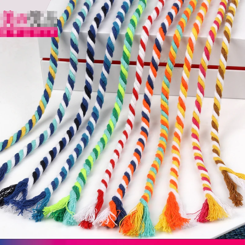 1pcs 5mm Colored Tricolor Cotton Rope 5mm Tricolor Twisted Rope 3 Tricolor Cotton Rope about 90m Mask Lanyard
1pcs 5mm Colored Tricolor Cotton Rope 5mm Tricolor Twisted Rope 3 Tricolor Cotton Rope about 90m Mask Lanyard