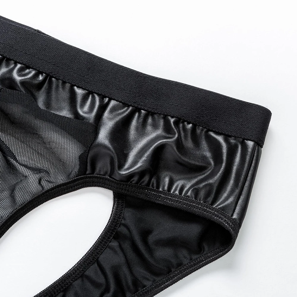 Men Open Butt Erotic Panties Man Mesh Pu Leather Underwear Transparent Mesh Pouch Underpants Crotchless Hollow Out Briefs
Men Open Butt Erotic Panties Man Mesh Pu Leather Underwear Transparent Mesh Pouch Underpants Crotchless Hollow Out Briefs