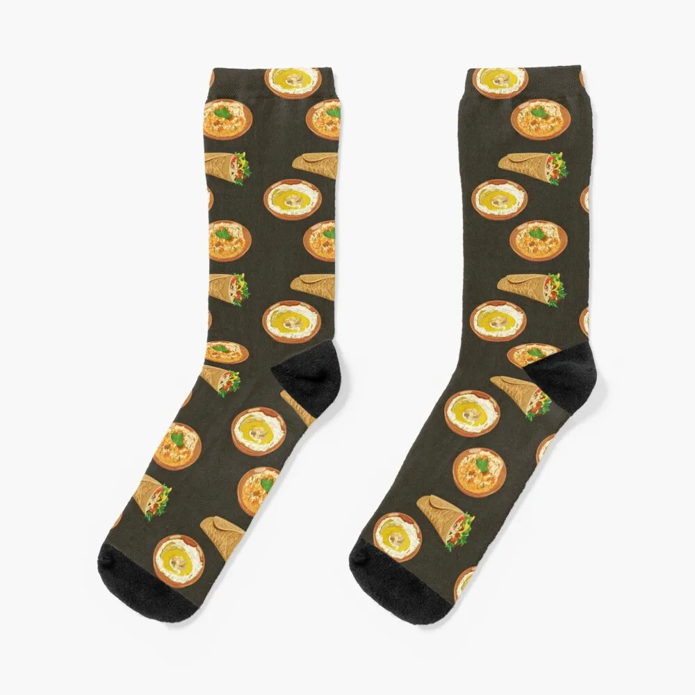 

Hummus, Shawarma, Mansaf Socks Wholesale sport funny sock New year's Socks Girl Men's