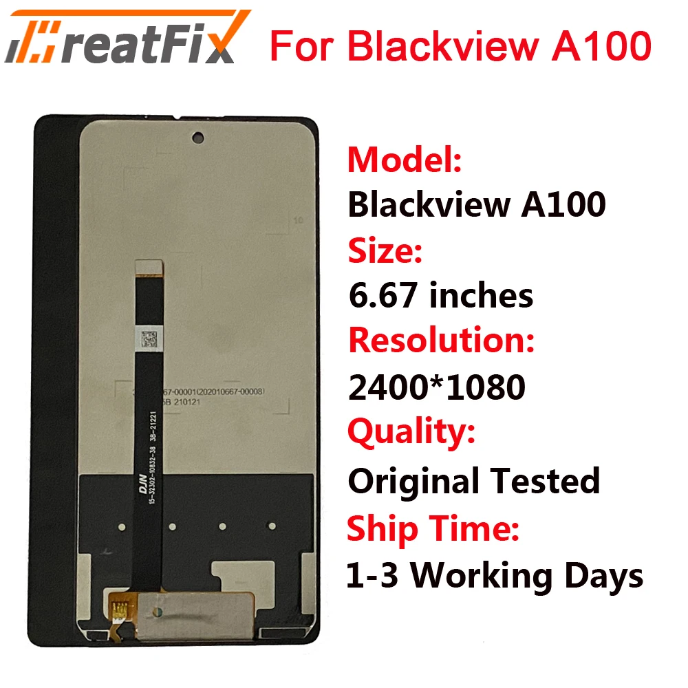 

Original 6.67" For Blackview A100 LCD Display And Touch Screen Assembly Replacement Original For Blackview A100 Display