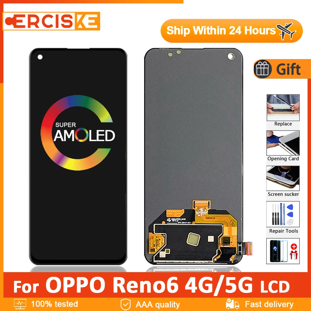 Original AMOLED For OPPO Reno6 5G PEQM00 CPH2251 LCD Display Touch Screen Digitizer Assembly For Reno 6 4G CPH2235 Screen Panel
Original AMOLED For OPPO Reno6 5G PEQM00 CPH2251 LCD Display Touch Screen Digitizer Assembly For Reno 6 4G CPH2235 Screen Panel