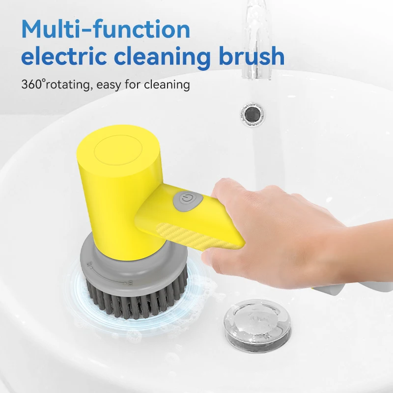 

Electric Wireless Cleaning Brush USB Rechargeable Automatic Washing Pots And Dishes Cleaning Kitchen Bathroom Bathtub Tile Brush