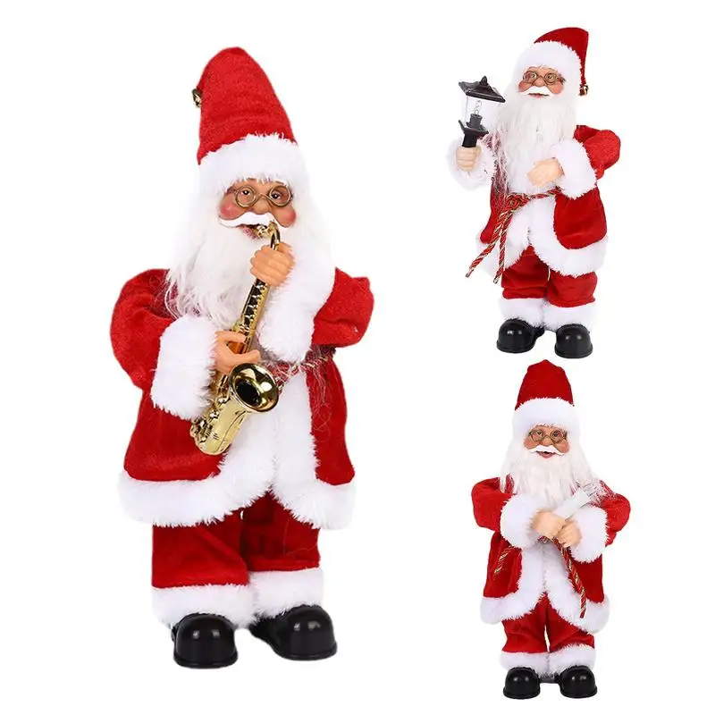 

Электрический танцующий Санта-Клаус, Рождественская версия, музыкальное пение, забавная игрушка с очками для детей, подарок на день рождения