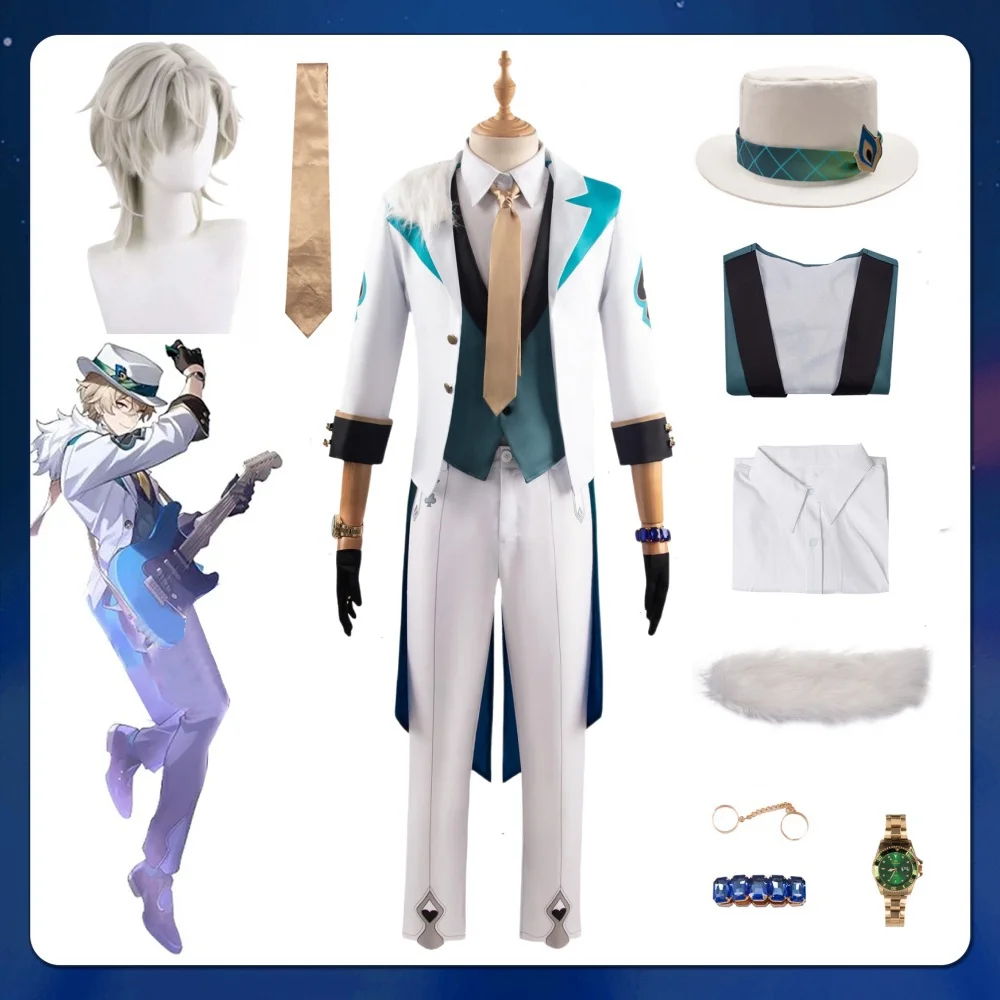 Aventurine Concert Dress Cosplay Game Honkai Star Rail Costume Wig Tuhao Clothes Halloween Party Western Suit
Aventurine Concert Dress Cosplay Game Honkai Star Rail Costume Wig Tuhao Clothes Halloween Party Western Suit