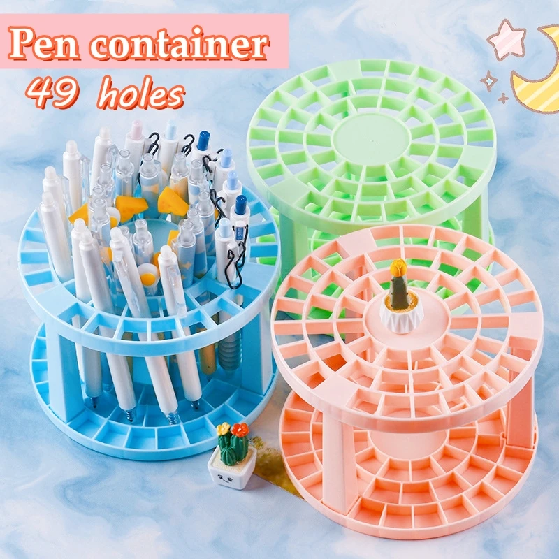 Cylindrical 49 slot pen holder,multifunctional suit for paintbrush, makeup brush, stationery pen storage, 6 colors available.
Cylindrical 49 slot pen holder,multifunctional suit for paintbrush, makeup brush, stationery pen storage, 6 colors available.