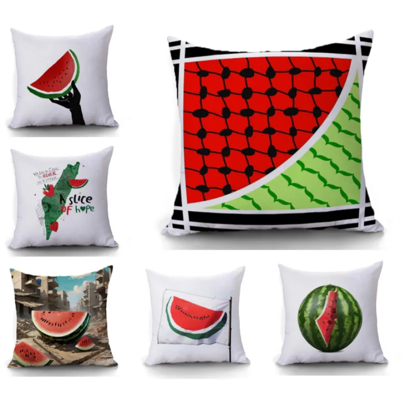 

Watermelon Pillow Cover Cojines 45x45 Palestine Flag Cushion Cover Pillow for Sofa Home Decoration Pillowcase Outdoor Y002