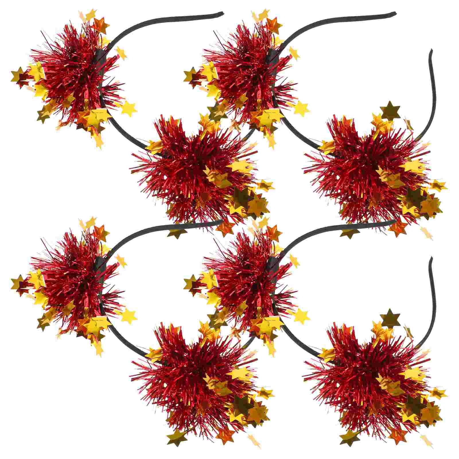 

Tinsel Pom Pom Star Headband Tiara Glitter New Year Head Boppers Firework Headpiece Christmas Birthday Carnival Party