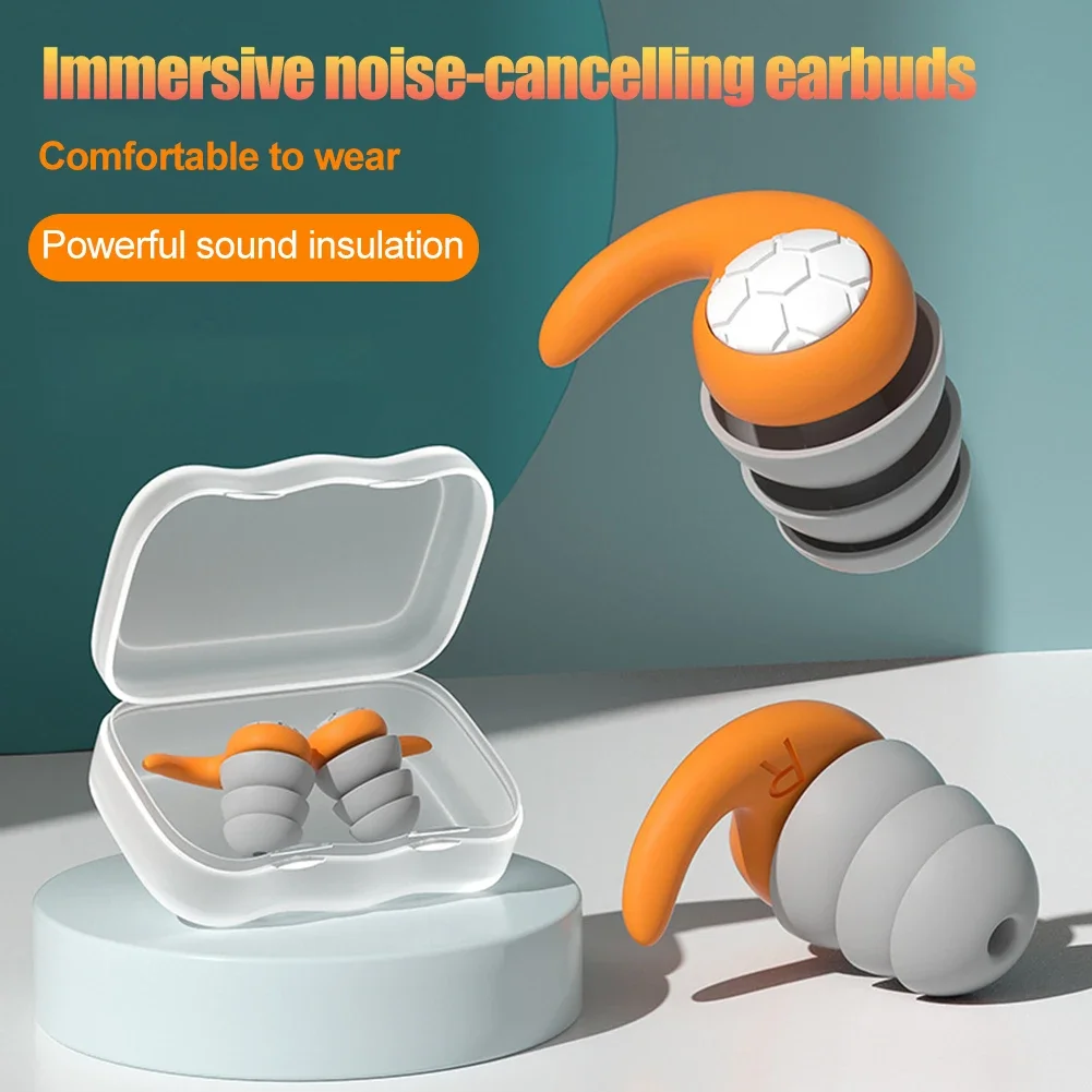 

Noise Reduction Silicone Soundproof Filter Ear Plugs Sleep Professional Ears Earplug Soft Anti-Noise Sponge Sleeping Earplugs