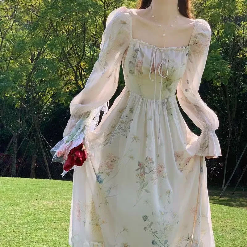 Women Sweet Sexy Puff Sleeve French Floral Dress Lace Chiffon Print Mini Dresses Summer Korean Style Vintage Fairy Dress 2023
Women Sweet Sexy Puff Sleeve French Floral Dress Lace Chiffon Print Mini Dresses Summer Korean Style Vintage Fairy Dress 2023