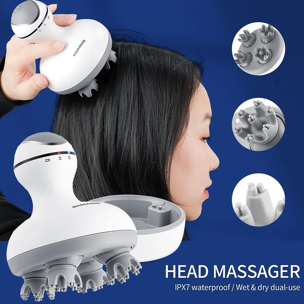 3D Waterproof Electric Head Massager Wireless Scalp Massage Promote Hair Growth Body Deep Tissue Kneading Vibration Roller
3D Waterproof Electric Head Massager Wireless Scalp Massage Promote Hair Growth Body Deep Tissue Kneading Vibration Roller
