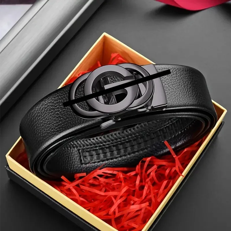 

2024 New Men's PU Alloy Business Belt Luxurious Fashionable and Versatile Designer Men Capital G Letter Belt Belt
